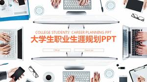 Beyaz yakalı ofis üniversite öğrencileri kariyer kişisel planlama ppt şablonu
