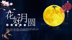 Mid-autumn full moon family banquet ppt template