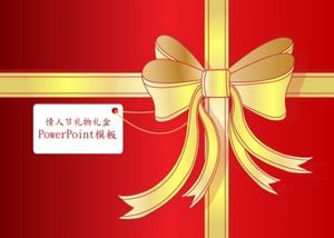 Kırmızı romantik şenlikli hediye arka plan Tanabata Sevgililer Günü PPT şablonu