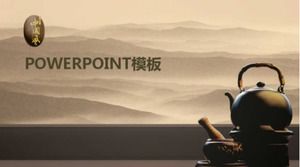 Fond de théière en argile violet élégant modèle PPT de style chinois