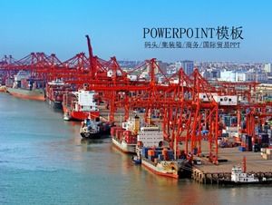 Modello PPT di spedizione di merci per il commercio di container logistici del terminal portuale