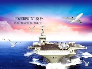 Plantilla PPT dinámica de navegación y envío de portaaviones de la Marina