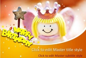 Plantilla de presentación de diapositivas de cumpleaños con fondo de princesita mágica