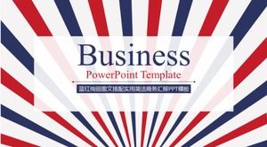 Modelo PPT de relatório de negócios lindo, prático e conciso em azul e vermelho