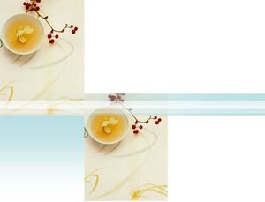 Template PPT seni teh bunga latar belakang teh yang elegan