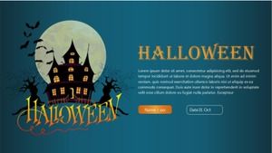 Blaue englische einfache PPT-Vorlage für die Planung von Halloween-Events
