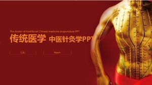 Atmosferic simplu roșu și alb medicina tradițională chineză acupunctura raport rezumat șablon ppt