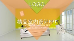 Butik basit iç dekorasyon tasarımı iş çalışması raporu özeti ppt şablonu