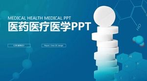 Exquisite blaue kreative medizinische Bericht ppt-Vorlage