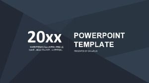 Dark blue low-key steady business PPT template