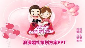 Modèle PPT de planification de mariage romantique rose