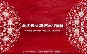 Czerwony świąteczny raport biznesowy ogólny szablon ppt