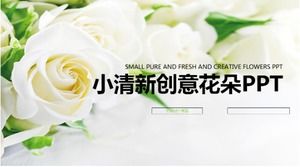 Modello PPT bianco semplice piccoli fiori creativi freschi