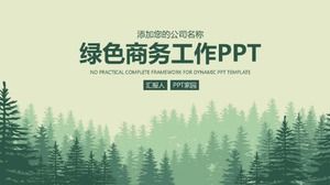 Template ppt rencana tahunan gaya bisnis hutan hijau