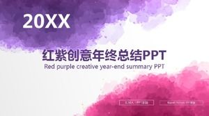 Creative watercolor style sales work report ppt template