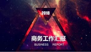 Gorgeous starry sky business work report ppt template