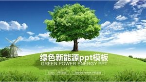 Plantilla ppt de desarrollo de nueva energía de protección del medio ambiente verde
