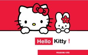 Ausländische Cartoon Kitty Cat PowerPoint-Vorlage