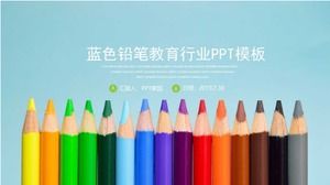 Template PPT industri pendidikan pensil biru
