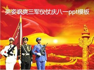 Três guardas de honra militares heróicos e valentes celebram o modelo de ppt de 1º de agosto