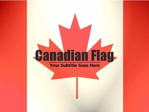เทมเพลต PPT ภาพพื้นหลังธงชาติแคนาดา