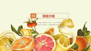 تحميل قالب الفاكهة الملونة: خلفية برتقالية صفراء