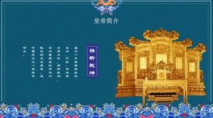 Tradycyjny sąd w stylu retro chiński cesarz wprowadzenie historii szablon ppt