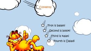 Garfield arka plan İngilizce tema karikatür resimli kitap ppt şablonu