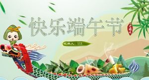 Modello ppt del fumetto del programma di attività tradizionali di Happy Dragon Boat Festival