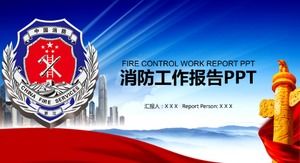 Plantilla ppt de informe de trabajo de fuego de presentación de conocimiento de incendios