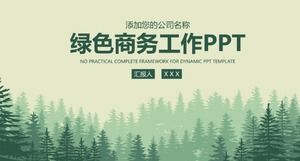 Plantilla PPT general de negocio de adorno de fondo de bosque de vector verde fresco