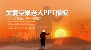 Warm and touching care for the empty nest elderly theme public welfare activity planning book PPT template
