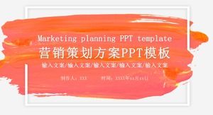 Modèle PPT de plan de marketing d'embellissement de frottis de brosse orange à la mode et moderne