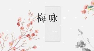 Elegancki chiński styl kwiat śliwy szablon ppt