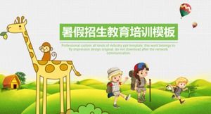 Plantilla ppt de capacitación educativa de inscripción de verano de escuela primaria y secundaria de Long Jinlu de dibujos animados