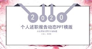 핑크 복숭아 꽃 개인 보고서 PPT 템플릿