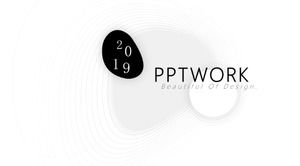 Modelo de PPT geral de negócios de estilo de design de linha preto e branco minimalista de moda