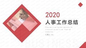 Plantilla ppt de resumen de trabajo de personal simple rojo 2020