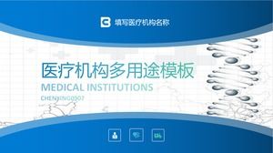 Niebieski minimalistyczny szablon raportu ppt instytucji medycznej wielofunkcyjny