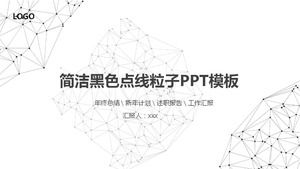 Modelo de PPT de negócios de tecnologia com fundo de partículas pontilhadas pretas