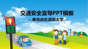 Plantilla PPT de conocimiento de educación de seguridad vial para estudiantes de primaria y secundaria