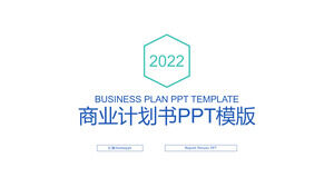 Niebiesko-zielony prosty biznesowy ogólny biznesplan szablon PPT