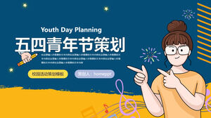 Șablon ppt de planificare a evenimentelor de a patra mai pentru Ziua Tineretului
