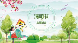Modèle PPT de réunion de classe à thème du festival de Qingming