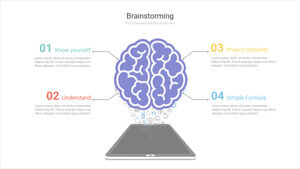 Material gráfico PPT de brainstorming de cérebro roxo