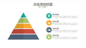 Diagrama PPT cu relații ierarhice triunghi de culoare