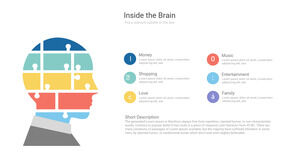 لون عناصر لغز رأس الإنسان قائمة قالب PPT