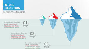 Gráficos PPT de relacionamento progressivo de iceberg criativo azul