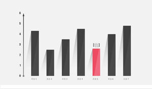 Black and red long shadow flat PPT column chart template