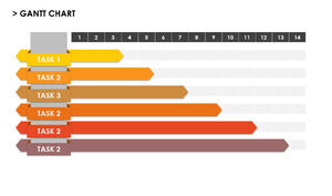 Orange label style PPT Gantt chart template material